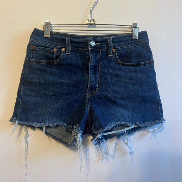 Levi's Pants - Levi’s High Rise Denim Shorts size 27 with distressed hem